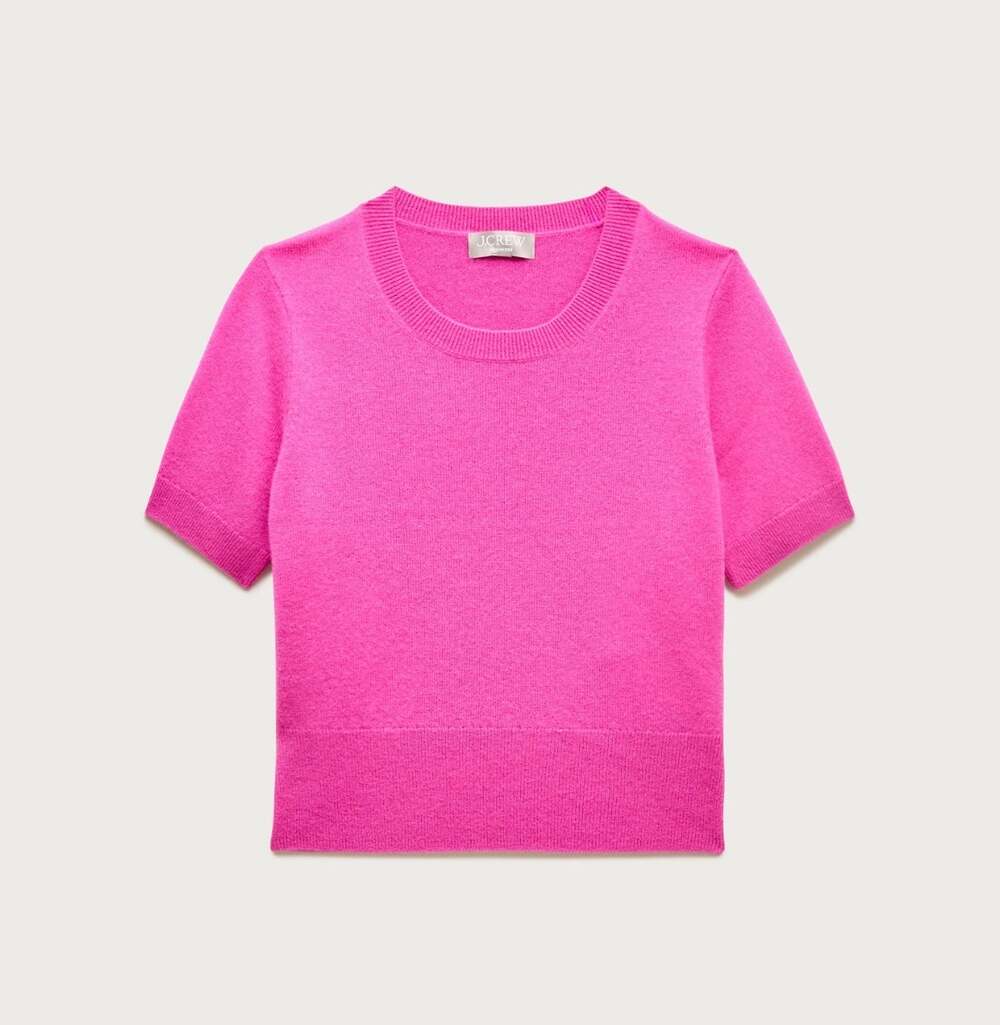 J.Crew Cashmere Shrunken T-Shirt Wild Peony Size Medium NWT